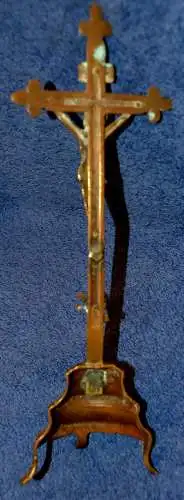 Kruzifix,Messing, Mitte 19.Jhdt,stark berieben, 