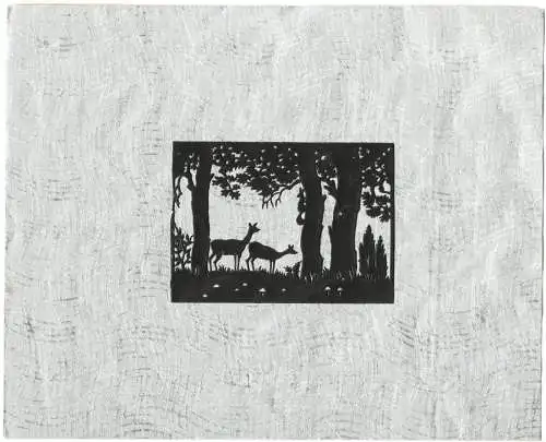 Original-Scherenschnitt „Zwei Rehe im Wald“ 