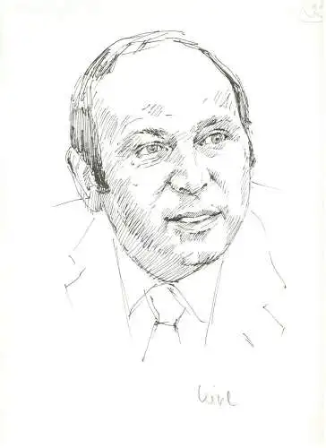 ERICH KIESL - Original-Tusche-Zeichnung von Karl Sally Bauer-Oltsch