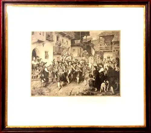 „Heimkehr der Sieger“ - Photogravur-Druck nach Franz von Defregger, gerahmt