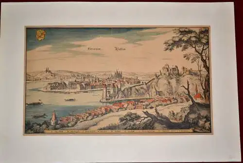 Passau,Kupferstich,koloriert,auf Karton montiert, nach Schenk 1702