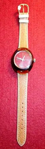 Vintage Armbanduhr,Buler,1970,Schweiz,mechanisch, Gehäuse a. Kuststoff,Mode