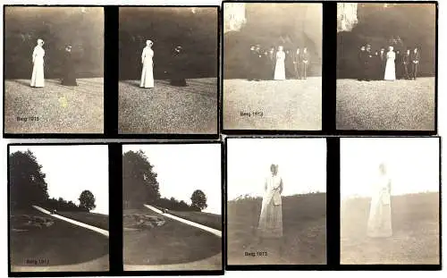 Stereofotografie,königl.Fam.von Bayern,im Park von Schloß Berg,Starnbergersee
