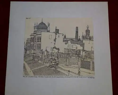 Arthur Vögel, Zeichnung,Tuschfeder, Wien, 19 Bezirk, Bauskizze