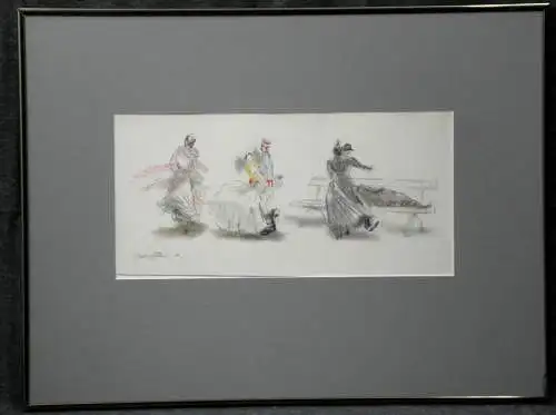 Zeichnung,Moritz Pathe, Tänzer, Bleistift, Farbstift,