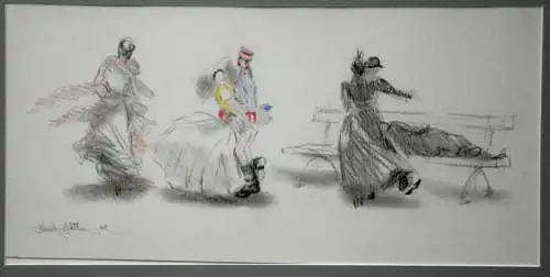 Zeichnung,Moritz Pathe, Tänzer, Bleistift, Farbstift,