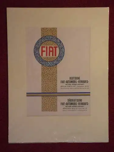 Werbeplakat, Fiat, Automobil-Verkaufs-Aktiengesellschaft, Berlin, München, 