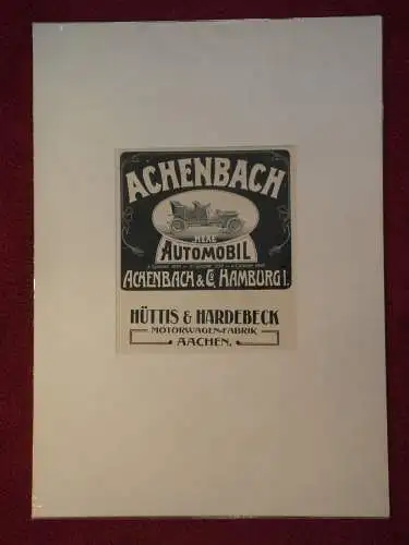Werbeplakat, Achenbach Automobil, Hexe, Hamburg, Hüttis und Hardebeck, Aachen