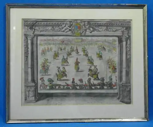 Kupferstich koloriert, Crespijn de Passe II, Maneige Royal, de Pluviel, ca. 1620