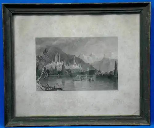 Stahlstich, englisch, Thun am See, Schweiz,1835