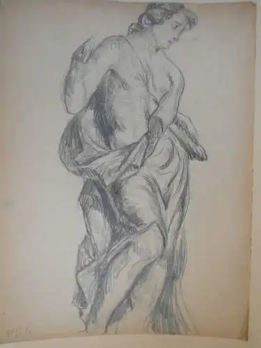 Skizzen auf Papier,Anfang 1900, unbekannter Maler,männlicher Torso