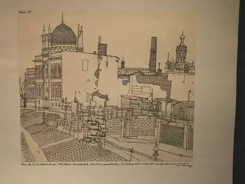 Arthur Vögel, Zeichnung,Tuschfeder, Paris,Moschee, 1970,signiert, mit Rückseite 