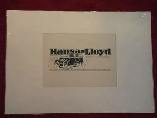 Werbeplakat, Hansa-Lloyd,Autohersteller, Bremen