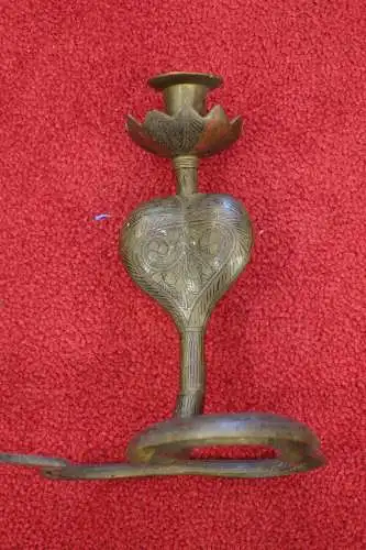 Kerzenleuchter,Kobra,Indien,Bronze,ca.1930.ziseliert