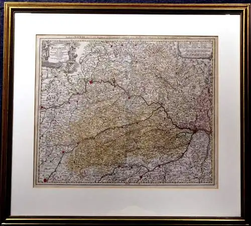 Landkarte,Kupferstich,Niederbayern,Landshut,Straubing B. Homann,etwa 1700