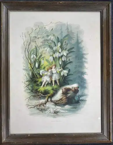 Lithografie, Maiglöckchen, Lith. Anstalt Bach in Leipzig, etwa 1860