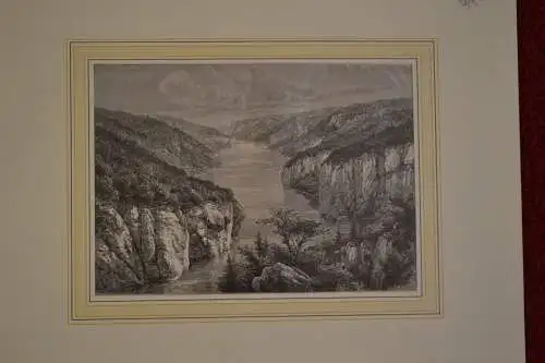 Holzstich,Donaudurchbruch bei Weltenburg an der Donau, Weber nach Levy, 1878