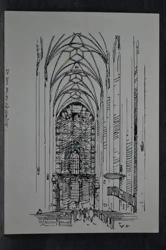 München,Tuschfederzeichnung,Bauer-Oltsch,Original,München, Dom