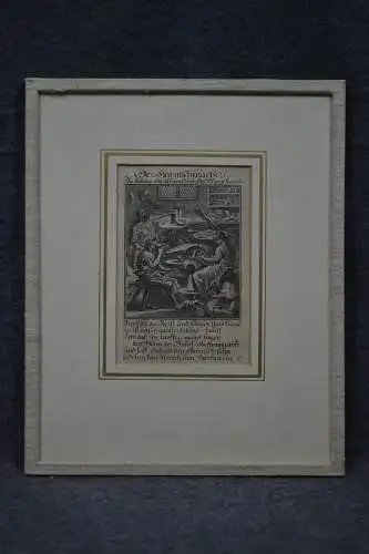 Kupferstich,Der Harnischmacher,1760,Christoph Weigel,Nberg,gerahmt,Passepartout