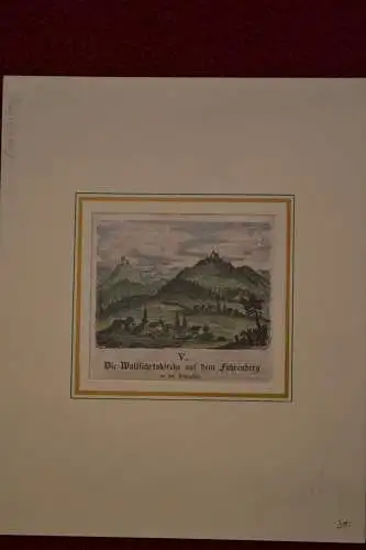 Kupferstich, Wandkalender, Wallfahrtskirche auf dem Fahrenberg, 1855
