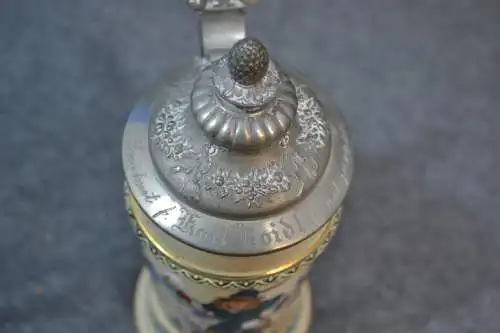  Bierkrug,  Zinndeckel, gewidmet Karl Roidl
