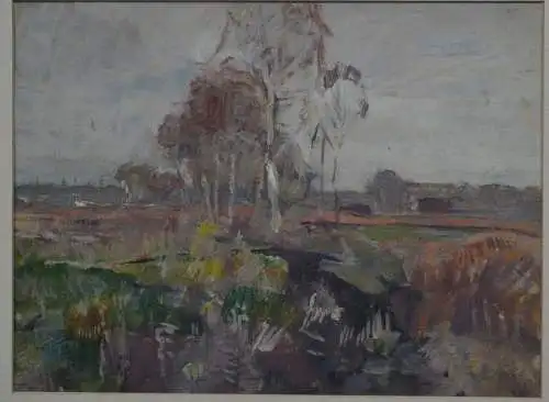 Ölbild, Otto Miller-Diflo, sign., auf Papier,  Landschaft, etwa 1960