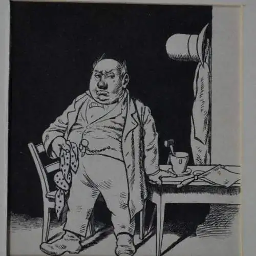 Lithografie, Säufer, gerahmt, verglast