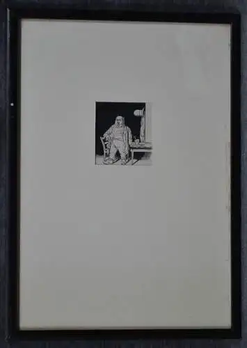 Lithografie, Säufer, gerahmt, verglast