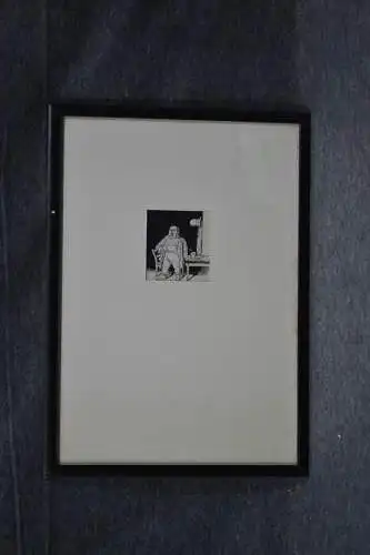 Lithografie, Säufer, gerahmt, verglast
