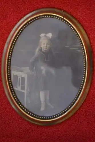 Bilderrahmen, Rahmen oval, Holz, goldfarben,besch.