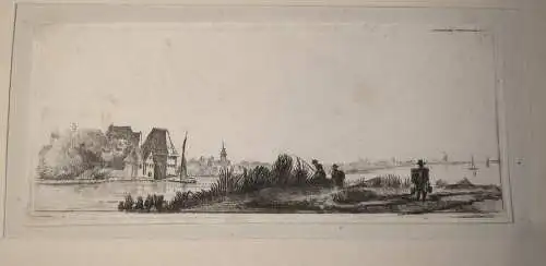 Kupferstich,Landschaft,3 Blätter,Constantino Cumano wohl nach Rembrandt,18.Jhdt