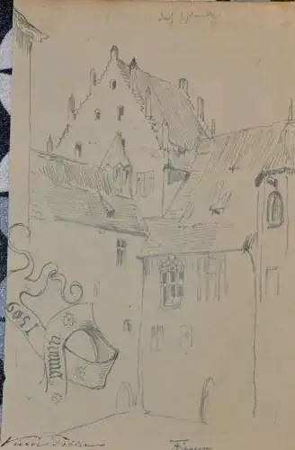 Bleistiftzeichnung,Victor Tobler,Füssen, 1906