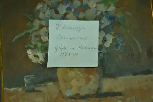 Gemälde, Öl auf Platte,Blumen.sign.:Simon Hohenegger u. gerahmt