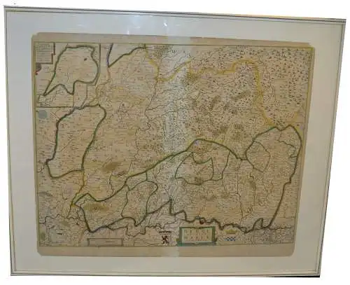 Kupferstich Landkarte, Herzogtum Berg,Grafschaft Marck,gerahmt,Amsterdam 1710