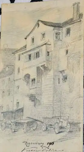 Bleistiftzeichnung,Victor Tobler,Regensburg 1906