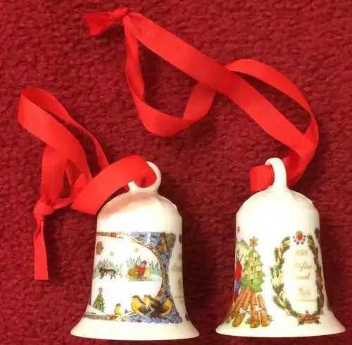 Zwei Weihnachtsglocken der Firma HUTSCHENREUTHER 1995 + 1998 in Originalkartons