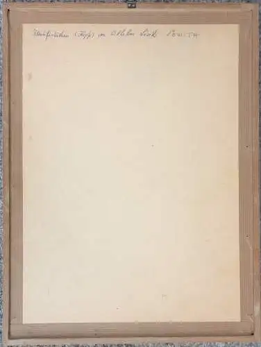 Bleistiftstudie Köpfe von Wilhelm Löwith, im Passepartout, gerahmt hinter Glas