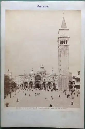 Photographie Venedig – Kirche San Marco und Markusplatz, ca. 1890