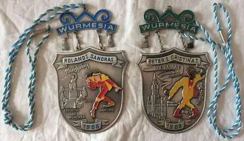 2 Orden der Münchner Faschingsgesellschaft WÜRMESIA aus den Jahren 1988 und 1989