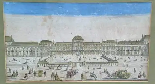 Kupferstich,Louvre Paris,18.Jhdt,gerahmt