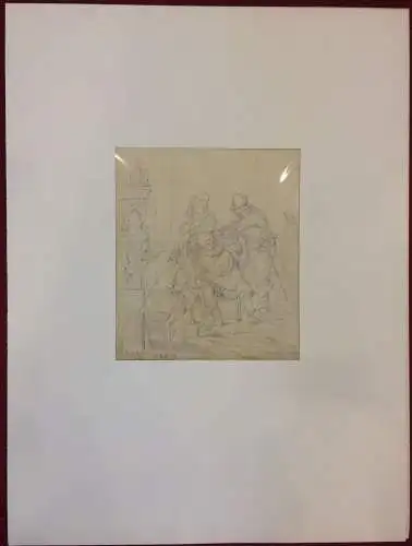 Zwei Bleistiftzeichnungen von Henry Ritter, 1838, im Passepartout