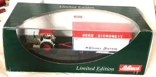 Schuco Limited Edition Traktor Hanomag R40 mit Mack-Anhänger „Circus Barum“