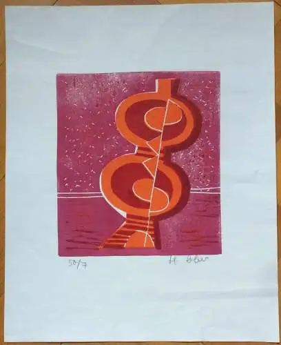 Farblinolschnitt ohne Titel von Hermann Ober, Blatt 7 von 50