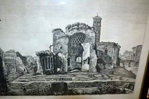 Veduta generale del Tempio di Venere, e Roma.Antichita Romane. Rome, 1821