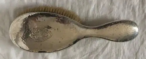 Alte Kleiderbürste mit Griff aus Silber mit Monogramm, gestempelt 800, ca. 1900