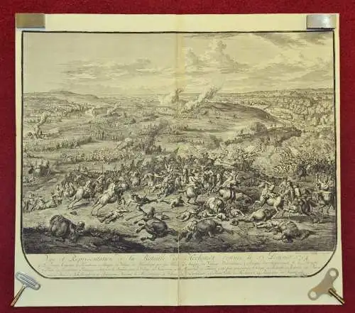 Kupferst.Vue et Representation de la Bataille de Hochstedt d. le 13. d'aout 1704