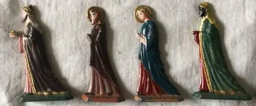 17 Krippenfiguren aus Blei, bemalt