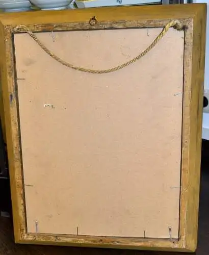 Gemälde, Öl auf Leinwand, Portrait, alter Mann mit Bart, gerahmt,Blattgoldleiste