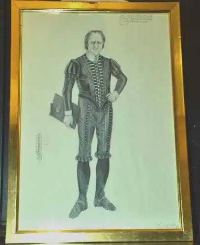 Skizzenblatt,Aliute Mecys (Mecies ),Meistersinger 1972 Stockholm,45,5 x 32,2 cm