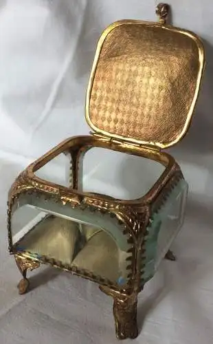Kleines Souvenir-Schmuckkästchen Glas und Messing Motiv Paris - Arc de Triomphe